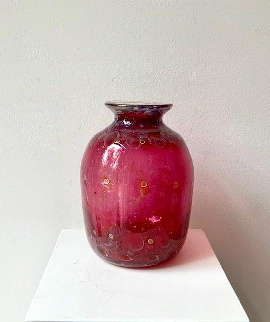 Esch Glaswerke - Vaas - pauwenoog - Glas, Antiek en Kunst, Antiek | Glas en Kristal
