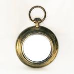 Wandspiegel - Verguld messing - vintage tipo horloge