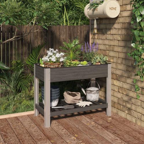 vidaXL Plantenbak verhoogd met schap 100x50x75 cm HKC, Tuin en Terras, Bloembakken en Plantenbakken, 100 cm of meer, Nieuw, Hout