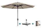 Madison Paros 2 Luxe stokparasol 3 m. rond - Ecru + Granada, Tuin en Terras, Parasols, Verzenden, Nieuw, Parasolvoet, Kantelbaar
