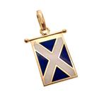 18 Krt. Gouden hanger van Schotse vlag; Giove Pluvio, Overige merken, Goud, Gebruikt, Ophalen of Verzenden