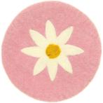 Vilten Onderzetter Rond- Roze met Witte Margriet - 20 cm - F, Ophalen of Verzenden, Nieuw