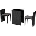 Aluminium wicker bistroset Hamburg - zwart, Tuin en Terras, Verzenden, Nieuw