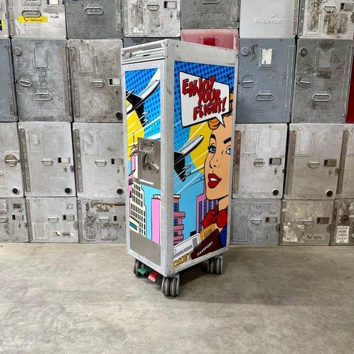 Diethelm Keller - Trolleys van luchtvaartmaatschappijen -, Antiek en Kunst, Antiek | Wandborden en Tegels