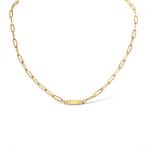 Paperclip naam ketting goud - premium stainless steel, Verzenden, Nieuw, Zilver