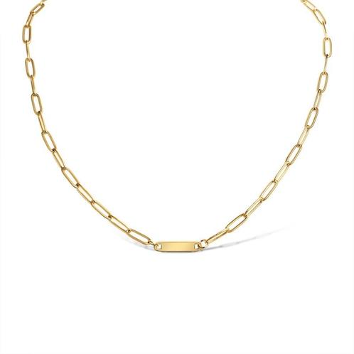 Paperclip naam ketting goud - premium stainless steel, Sieraden, Tassen en Uiterlijk, Kettingen, Nieuw, Verzenden