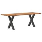 vidaXL Eettafel rechthoekig 220x80x74 cm massief eikenhout, Huis en Inrichting, Tafels | Eettafels, Verzenden, Nieuw