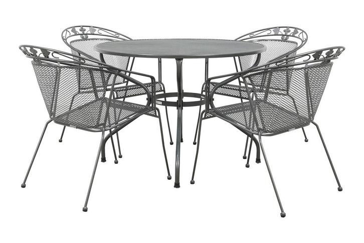 Royal Garden Elegance ronde stapelbare tuinset strekmetaal, Tuin en Terras, Tuinsets en Loungesets, Tuinset, Nieuw, Overige materialen