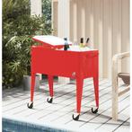 vidaXL Koelbox op wielen 92x43x89 cm rood, Verzenden, Nieuw