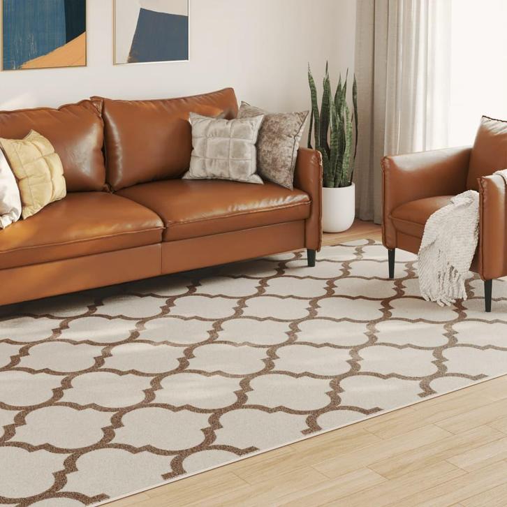 vidaXL Vloerkleed voor binnen buiten laagpolig 190x300 cm, Huis en Inrichting, Stoffering | Tapijten en Kleden, Bruin, Nieuw, Verzenden