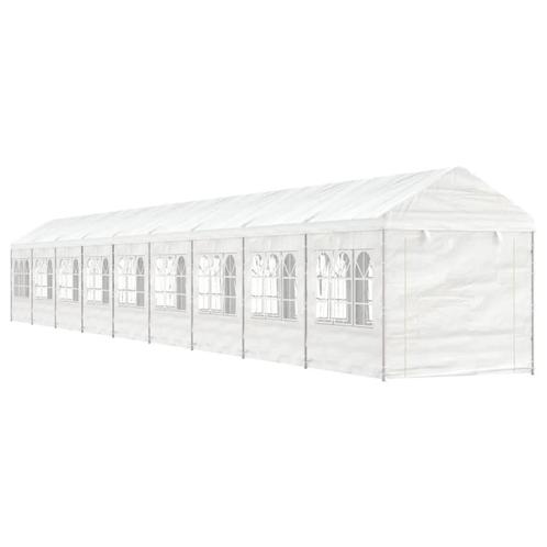 vidaXL Prieel met dak 20,07x2,28x2,69 m polyetheen wit, Tuin en Terras, Partytenten, Nieuw, Verzenden