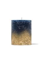 HEMA Rustieke kaars Ø7x8 donkerblauw/goud, Verzenden, Nieuw