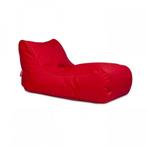 Luxe relax poef - rood - wasbare polyester hoes, Huis en Inrichting, Zitzakken, Ophalen of Verzenden, Nieuw