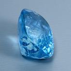Blauw Aquamarijn - 12.13 ct - nternational Colored Gemstone, Sieraden, Tassen en Uiterlijk, Edelstenen, Nieuw