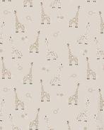 Poplin Katoen Giraffen Beige, Nieuw, Beige