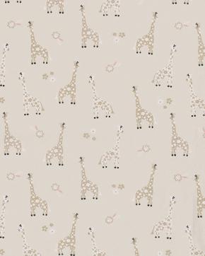 Poplin Katoen Giraffen Beige, Hobby en Vrije tijd, Stoffen en Lappen, Beige, Nieuw