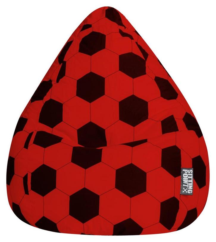 BeanBag Voetbal XL - Rood/Zwart, Huis en Inrichting, Zitzakken, Verzenden