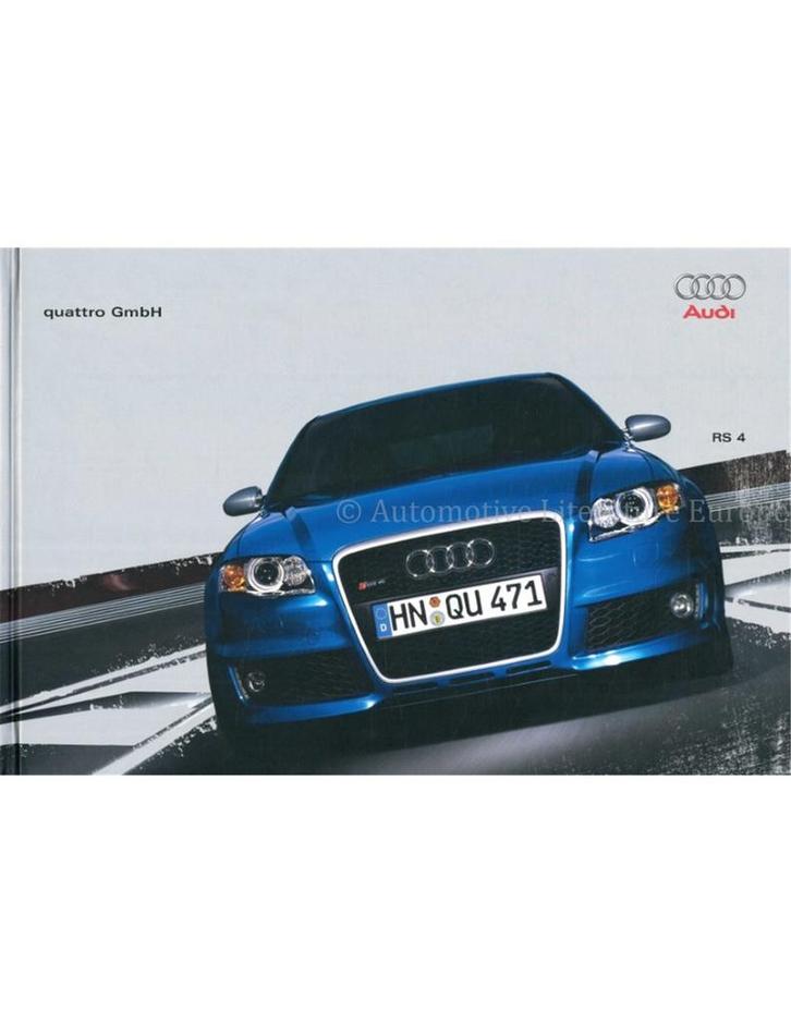 2005 AUDI RS4 HARDCOVER BROCHURE DUITS, Boeken, Auto's | Folders en Tijdschriften, Audi