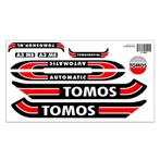 Sticker Tomos A3 MS Automatic rood / zwart / wit + gratis, Fietsen en Brommers, Nieuw, Ophalen of Verzenden