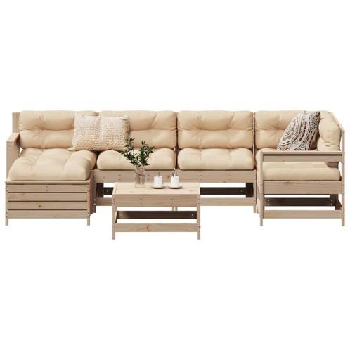 vidaXL 7-delige Loungeset massief grenenhout, Tuin en Terras, Tuinsets en Loungesets, Loungeset, Nieuw, Verzenden