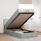 vidaXL Ottoman bed met matras en LEDs 90x200cm fluweel, 90 cm, Eenpersoons, Verzenden, Nieuw