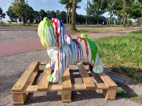 Beeld, artistic image ART bulldog color white - 50 cm -, Antiek en Kunst, Kunst | Designobjecten