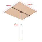 [pro.tec] Parasol 360° Carsoli 120-200x180x130 cm zandkleuri, Tuin en Terras, Parasols, Verzenden, Nieuw