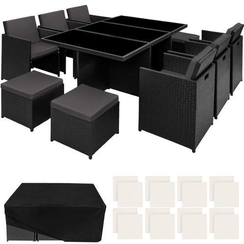 Wicker zitgroep New York 6+4+1 met aluminium frame en besche, Tuin en Terras, Tuinsets en Loungesets, Verzenden