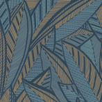 Profhome 399335-GU Grafisch behang floral glanzend blauw, Verzenden