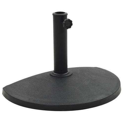 vidaXL Parasolvoet halfrond 9 kg polyresin zwart, Tuin en Terras, Parasols, Parasolvoet, Nieuw, Minder dan 1 meter, Verzenden