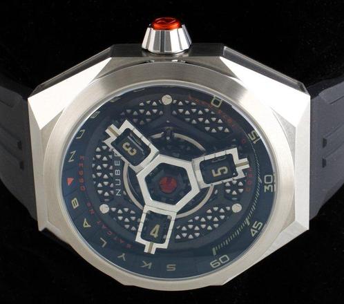 Nubeo - SKYLAB - Automatic - RED STEEL: Limited Edition, Sieraden, Tassen en Uiterlijk, Horloges | Heren