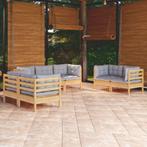 vidaXL 7-delige Loungeset met grijze kussens grenenhout, Verzenden, Nieuw, Loungeset