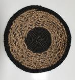 Wanddecoratie rotan schrijf rond zwart/naturel Jolijn 38x38, Verzenden, Nieuw