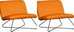 Oranje leren industriële stoels zonder armleuning - Toledo, Huis en Inrichting, Fauteuils, Nieuw, 75 tot 100 cm, Leer, Ophalen of Verzenden