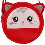 Rond schoudertasje poes met glitters- rood - 16x16x6cm NIEUW, Ophalen of Verzenden, Nieuw