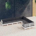 vidaXL 9-delige Loungeset met kussens grenenhout wit, Tuin en Terras, Tuinsets en Loungesets, Verzenden, Nieuw, Loungeset