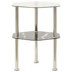 vidaXL Bijzettafel 2-laags 38x38x50 cm gehard glas, Huis en Inrichting, Tafels | Bijzettafels, Verzenden, Nieuw