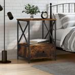 vidaXL Nachtkastje 50x41x65 cm bewerkt hout gerookt, Huis en Inrichting, Minder dan 45 cm, Verzenden, Nieuw, 55 tot 70 cm