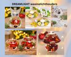 Waxinelichthouders Dreamlight van mond geblazen glas, Verzenden, Nieuw, Beige, Overige materialen