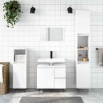 vidaXL Badkamerkast 65x33x60 cm bewerkt hout hoogglans wit, Huis en Inrichting, Badkamer | Badkamermeubels, Verzenden, Nieuw, Minder dan 100 cm