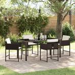 vidaXL Tuin Eetset 5 pcs Bruin poly rattan, Tuin en Terras, Tuinsets en Loungesets, Verzenden, Nieuw, Rotan