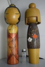 Een paar Kokeshi-poppen - Hout - Japan - Shwa periode, Antiek en Kunst