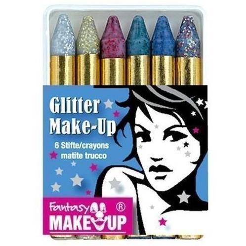 Schminkstiften 6 kleuren glitter - Schmink, Hobby en Vrije tijd, Feestartikelen, Verzenden