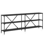 Haltafel | Zwart ijzer/hout | Tweedekansje (Haltavel), Huis en Inrichting, Tafels | Sidetables, Ophalen of Verzenden, Nieuw, 25 tot 50 cm