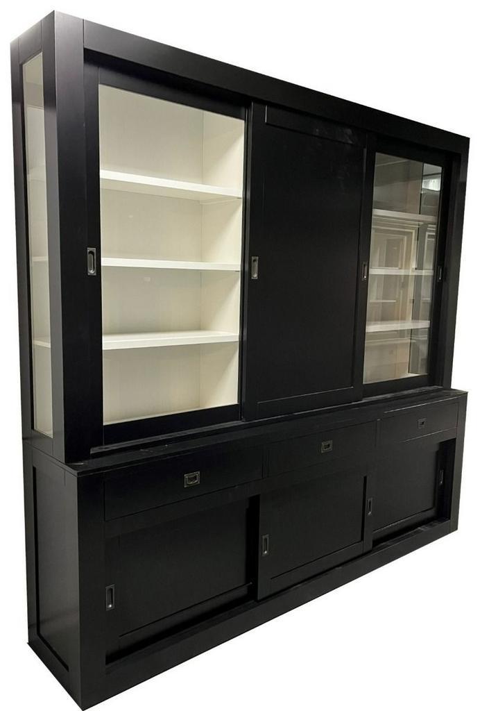 Buffetkast zwart Schagen 260 x 240cm dichte middendeur, Huis en Inrichting, Kasten | Buffetkasten, Ophalen of Verzenden