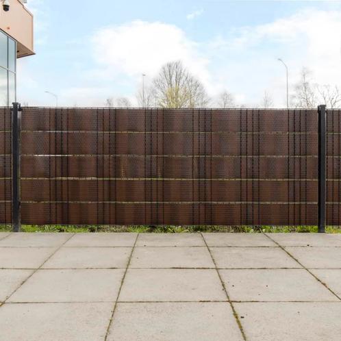 vidaXL Balkonschermen 10 st 255x19 cm poly rattan bruin en, Tuin en Terras, Schuttingen, Nieuw, Kunststof, Minder dan 1 meter