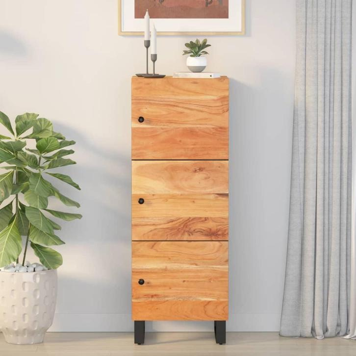 vidaXL buffetkast met 3 deuren 40x33x110 cm massief, Huis en Inrichting, Kasten | Buffetkasten, 25 tot 50 cm, Nieuw, Overige houtsoorten