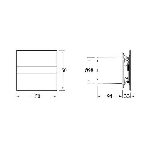 Badkamer Ventilator Cata E-100 GT 100 mm Timer 8W Wit, Doe-het-zelf en Verbouw, Sanitair, Ophalen of Verzenden