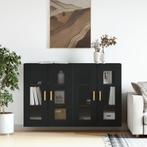 vidaXL Hangkasten 2 st bewerkt hout zwart, Huis en Inrichting, Verzenden, Nieuw, Overige houtsoorten