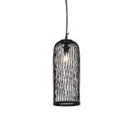 Landelijke buiten hanglamp zwart rotan 25 cm - Calamus, Huis en Inrichting, Lampen | Hanglampen, Nieuw, Overige stijlen